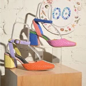 Charlotte Stone Multicolor Block Heel Sandals